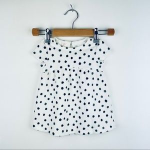 ZARA Baby White Black Polka Dot Dress 9/12 mo
